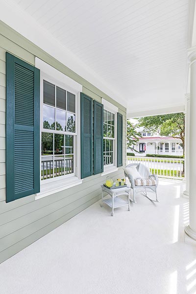 Double Hung Window on Porch